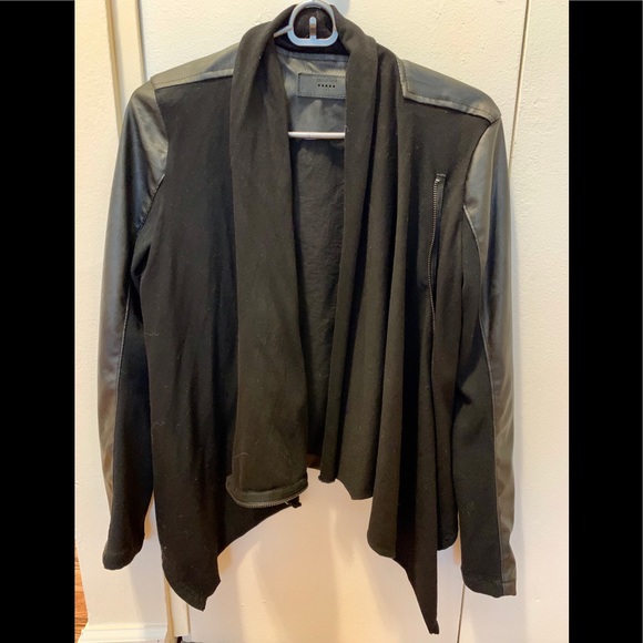 On To The Next faux leather drape front jacket - Picture 3 of 5